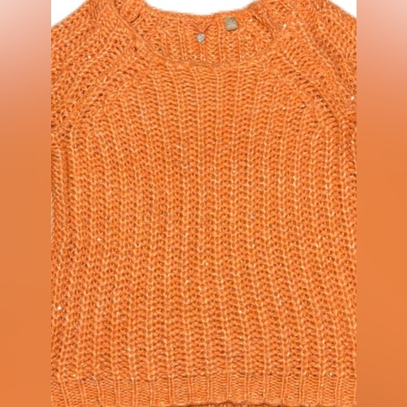Anthropologie KNITTED & KNOTTED Sunstitch Pullover Sweater Peach XS EUC - Picture 8 of 13